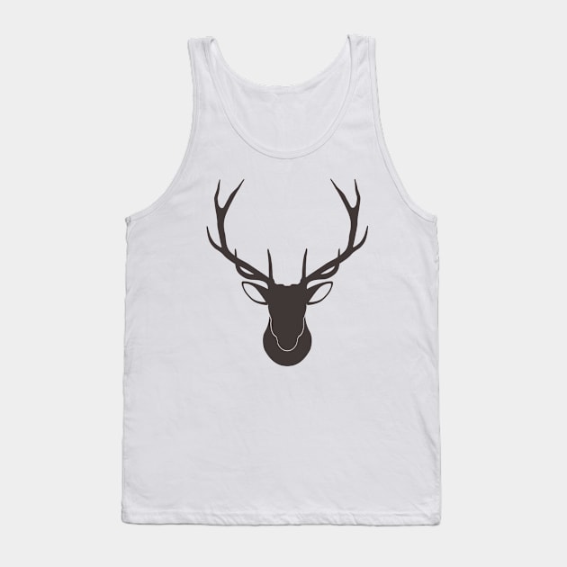 Vintage Reindeer Silhouette Tank Top by LittleMissy